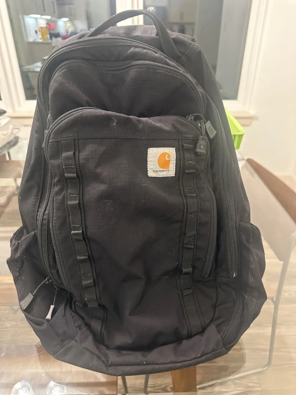 Carhartt Black Canvas Utility Backpack with Logo Patch